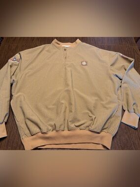 Starbus Saucon Valley CC Mens XL Tan Golf Pullover 2000 US Senior Open